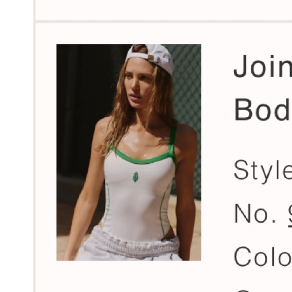 Free People White and Green Bodysuit